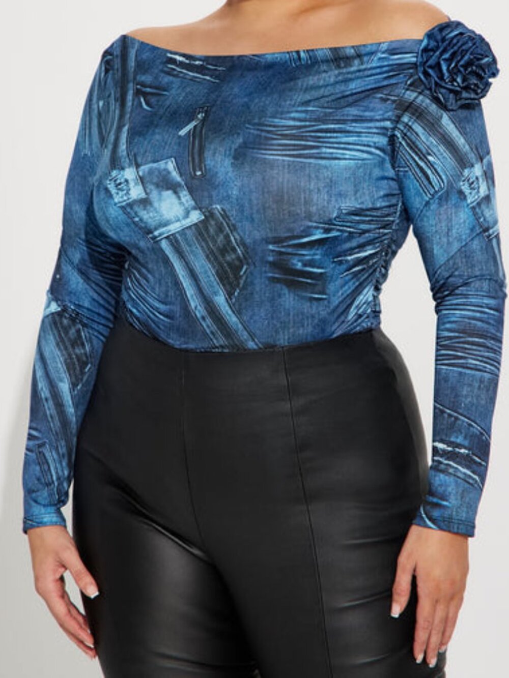 NWOT Fashion Nova Ever So Ruthless Bodysuit - Blue (2X)